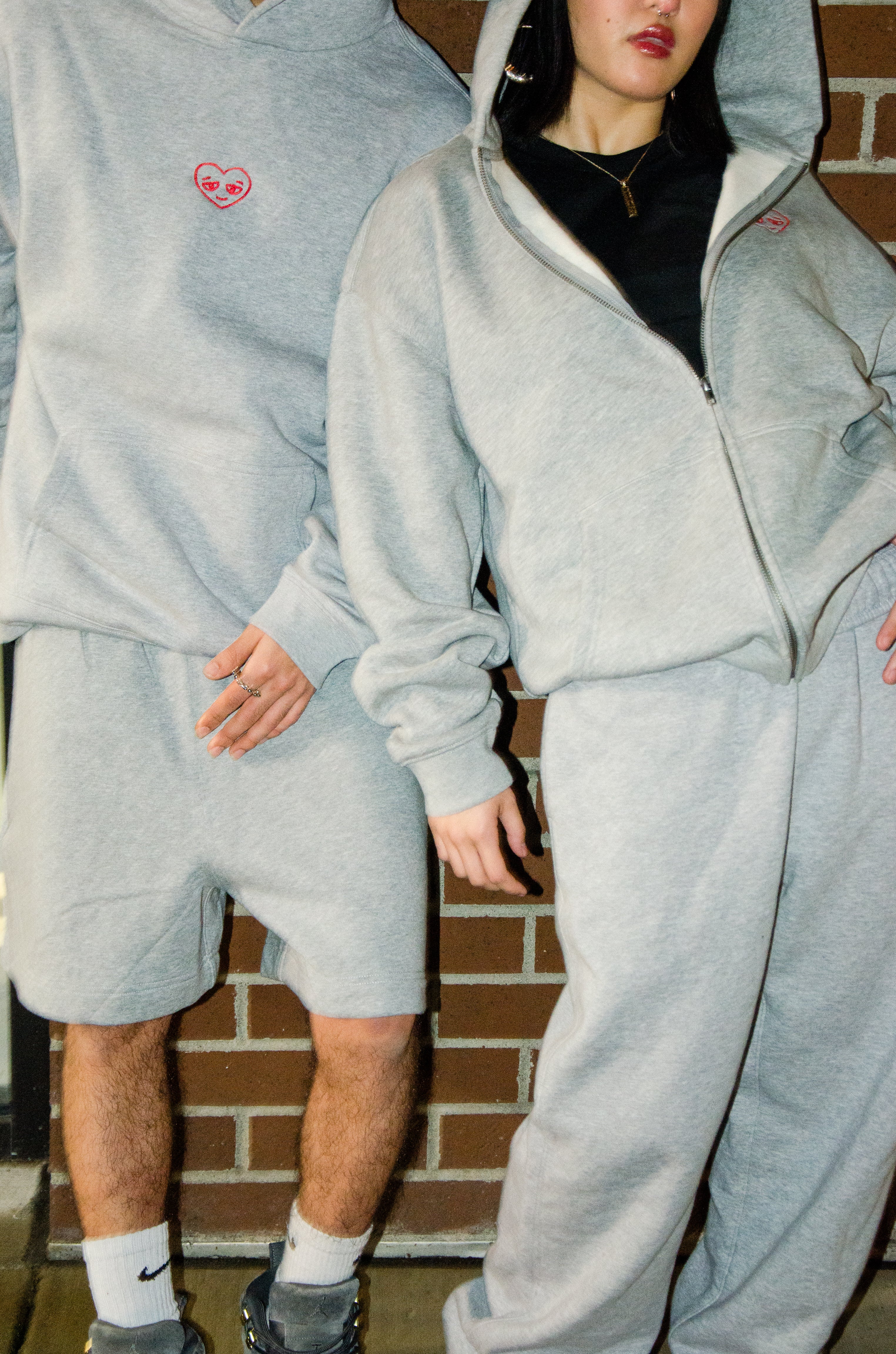 Danny(left) is 5'5 wearing medium and Shay(right) is 5'1 wearing small.