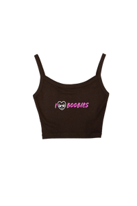 i love boobies cropped spaghetti strap